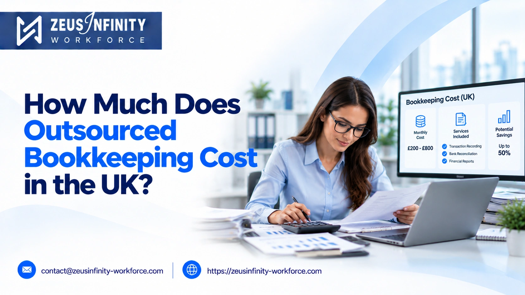 how much outsource bookkeeping cosk in uk